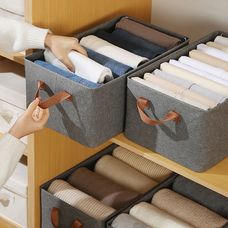 Furaha Finds fabric closet organizer.