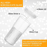 650ml Glass Tumbler with Straw Spill-Proof, Built-In Sealing Ring, for Hot & Cold Drinks.- Furaha Finds Kenya