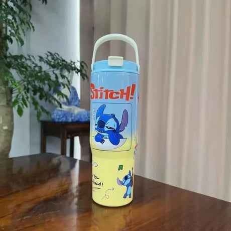 Customized Cartoon Character (Stitch) Stainless Steel Insulated Tumbler with Portable Handle Tumbler