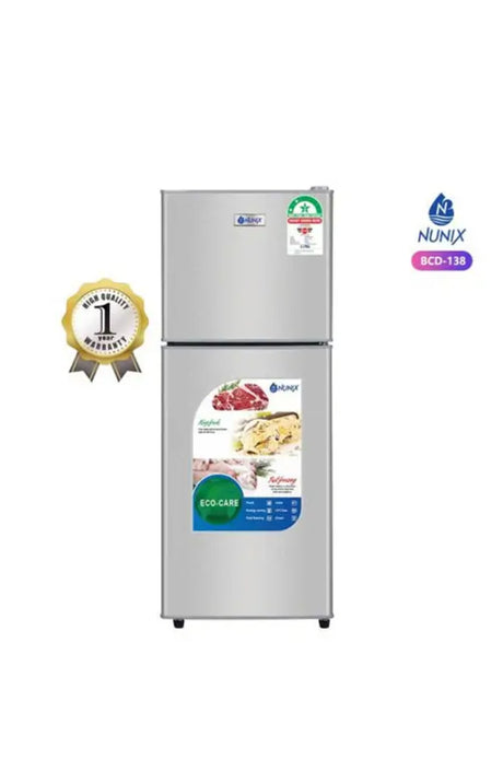 Nunix BCD Double Door Fridge, Eco Care, Fast Freezing, 1-Year Warranty.