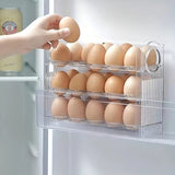 30pcs Transparent Egg Storage Tray with Handle – Large Capacity Organizer