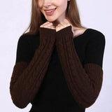 Cable-Knit Long Fingerless Arm Warmer Gloves Arm warmers Arm Warmers & Sleeves