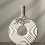 Decorative Textured White Ceramic Vase Ceramic vase Vases