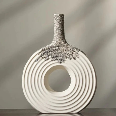 Decorative Textured White Ceramic Vase Ceramic vase Vases