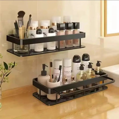 2 pcs Aluminum Alloy Rectangular Shelf with Adhesive Stickers