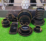 32pcs Elegant European Porcelain Dinner Set – Plates, Bowls, Mugs, and Platters