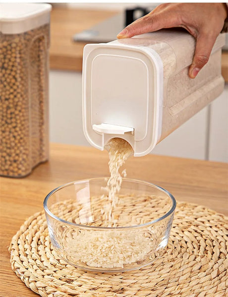 Kitchen Transparent Sealed Jar – Plastic Grain Storage Container with Airtight Lid