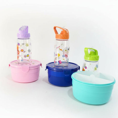 Bento Lunch Box with 3 Compartments Spoon and Fork 1100ml