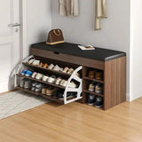 Entryways Shoe Cabinet 3 Layer Storage With Cushioned Seat Entryway Storage Shoe Racks