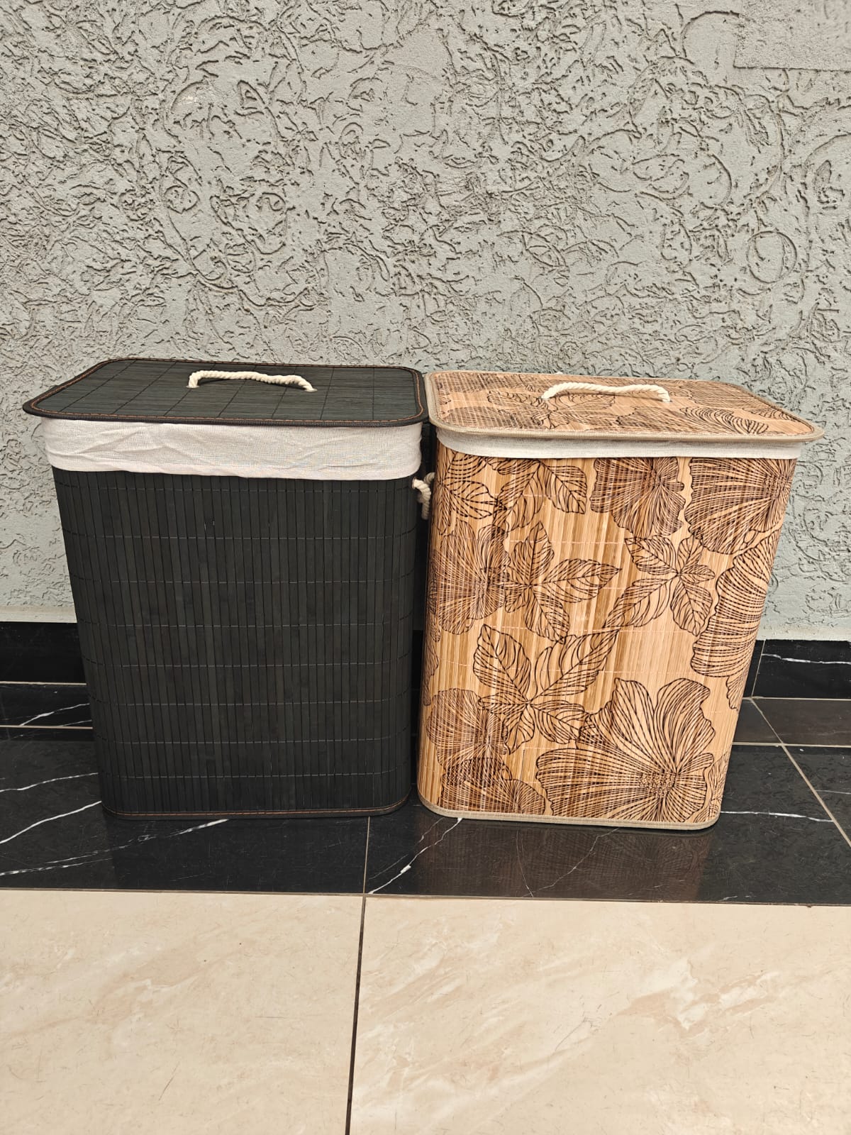 Foldable Bamboo Laundry Basket – 50 × 30 × 40 cm