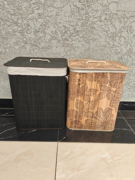 Foldable Bamboo Laundry Basket – 50 × 30 × 40 cm