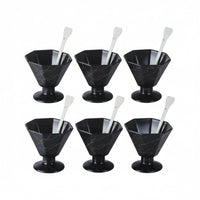 Ice Cream Ceramic Cups with Bamboo Base Kitchen and dining