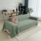 Chenille Jacquard Sofa Cover with Tassel Slipcovers