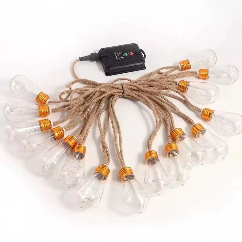 10M Vintage Hemp Rope Christmas Lights Bulbs & lights Lighting