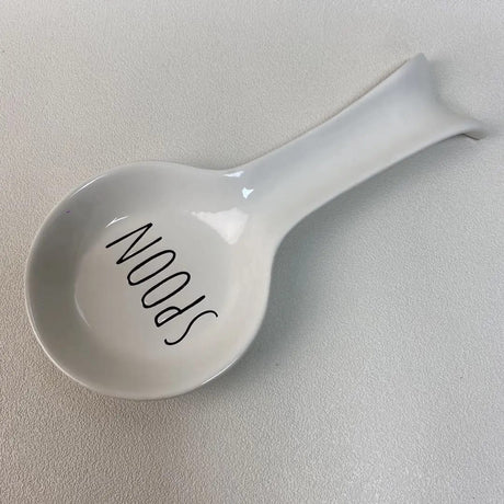 Elegant White Ceramic Spoon Rest- Furaha Finds Kenya