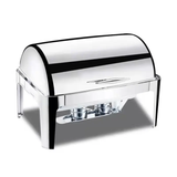 Stainless Steel Rolltop Chafing Dish with Glass Window 9L Double Pan for Buffet and Catering