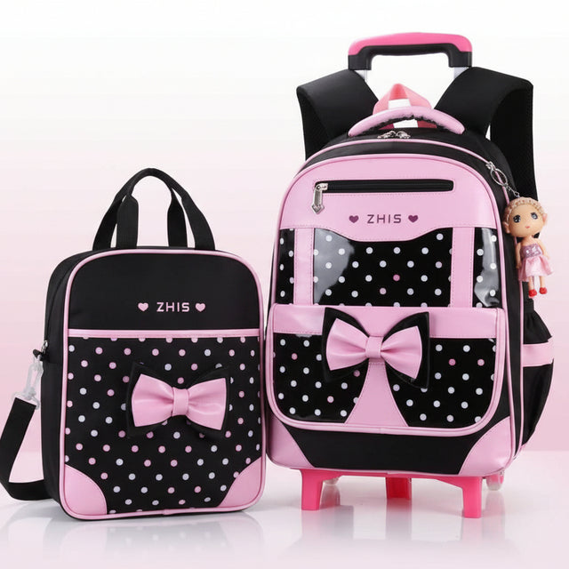 2 in 1 Kids Trolley School Backpack Set Trolley backpack Backpacks