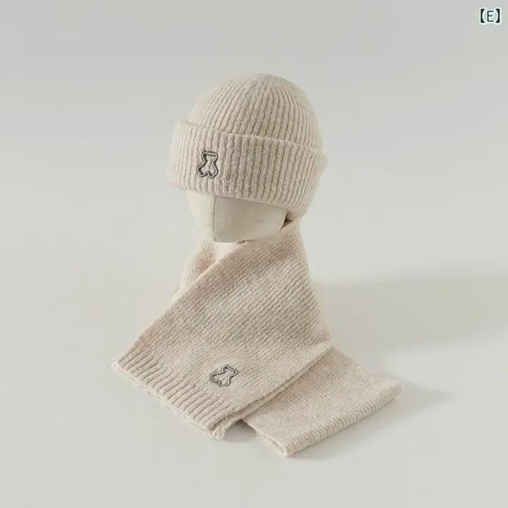 Kids Bear Beanie Hat & Scarf Set Winter set Clothing