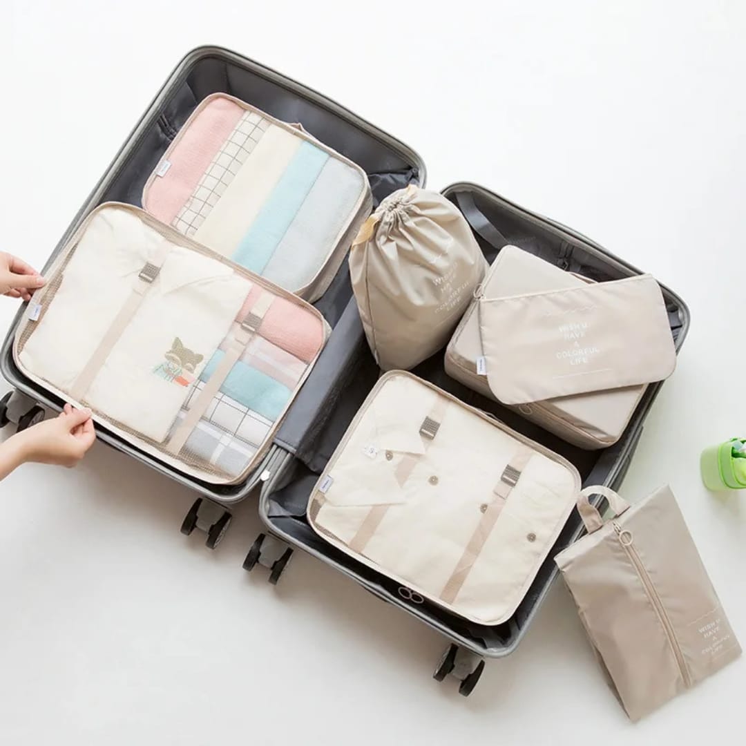 7pcs Quality Suitcase Storage Bag Organizer Multifunction Travel Pouch Set