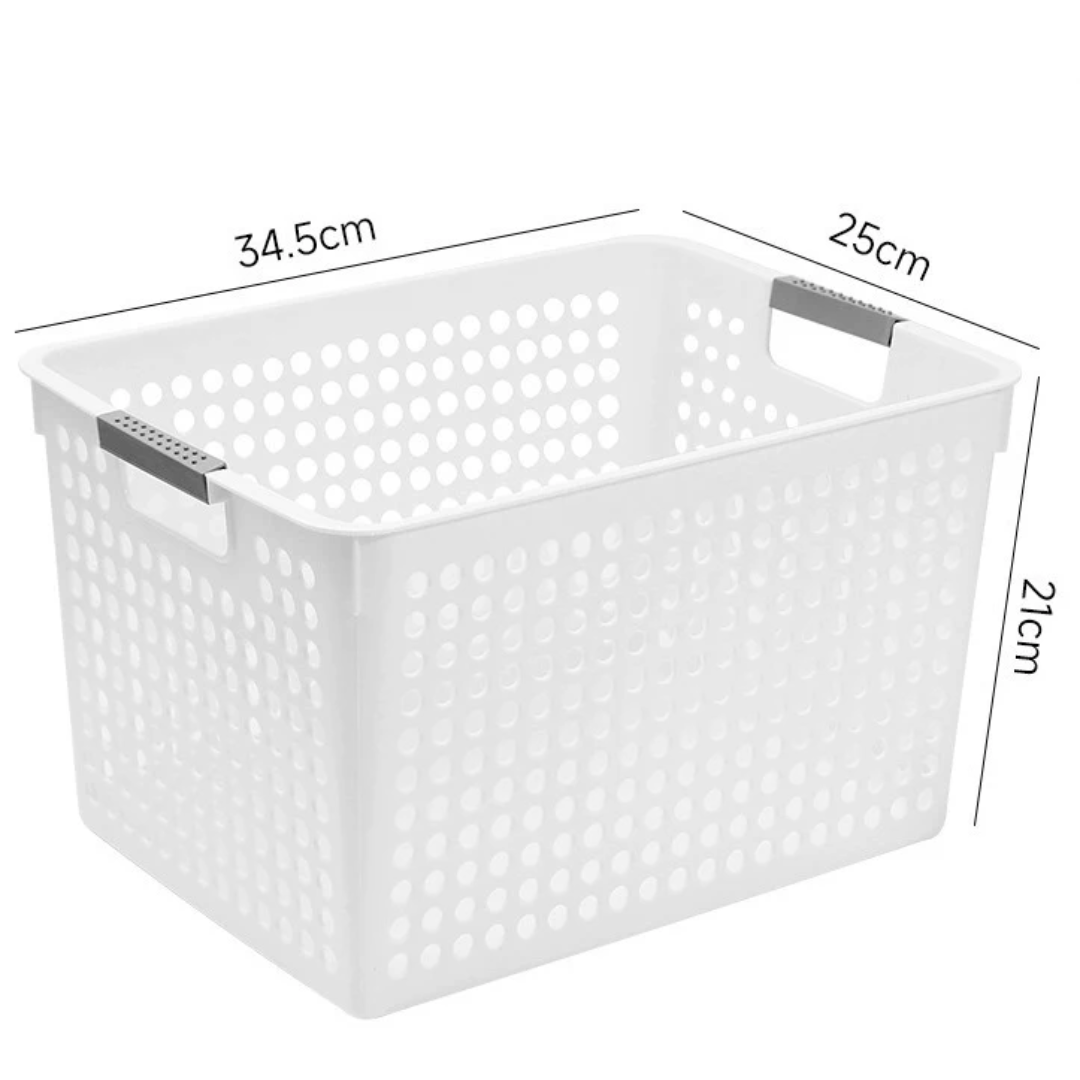 Multipurpose Storage Baskets | 30x12x15 cm | White & Black