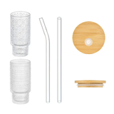 Furaha Finds Embossed Vintage Glass Cup

