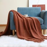 Knitted Tassel Throw Blanket Acrylic Cashmere Decorative Sofa and Bed Shawl