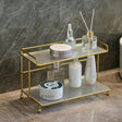 2-Tier Gold Makeup & Vanity Countertop Organizer Household Storage Caddies