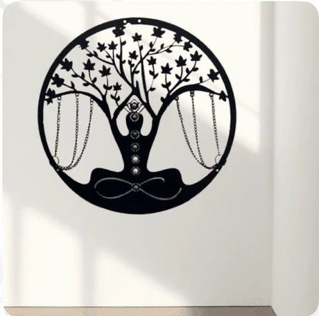 Yoga Meditation European Handmade Metal Wall Decor Visual Artwork