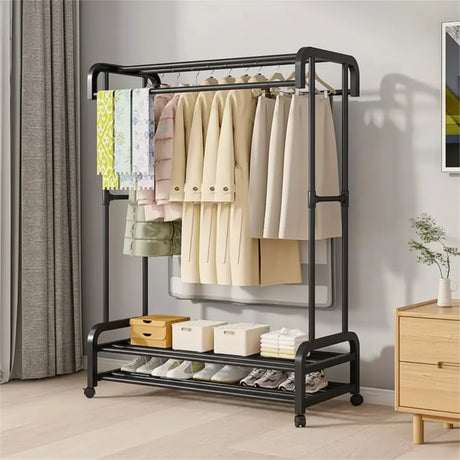 Clothes Drying Rack with Double Layer Shoe Rack Drying Racks