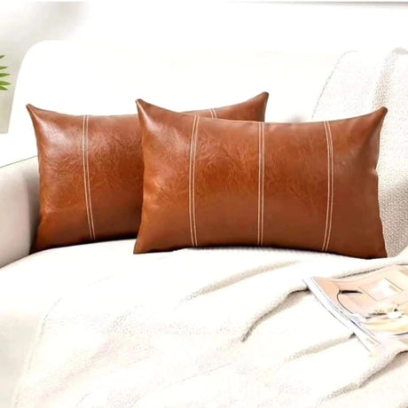 Premium Quality Leather Throw Pillow Cases in Rectangular and Square Sizes