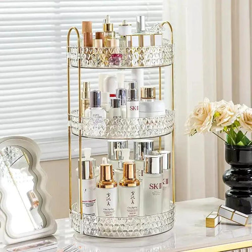 Multi-Layer Rotating Acrylic Cosmetics Organiser Household Storage Caddies
