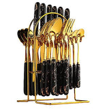 24 Pieces Marble Gold Cutlery Set Luxury Stainless Steel Flatware Kitchen ware Flatware Sets
