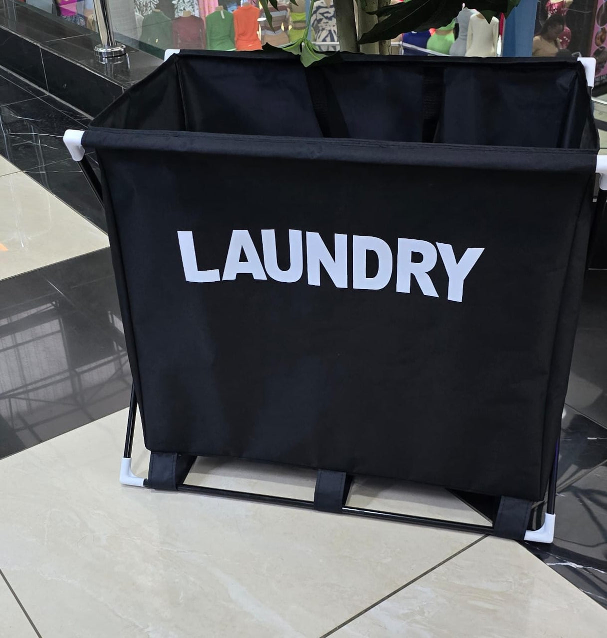Foldable Laundry Basket Oxford Cloth with Aluminium Frame