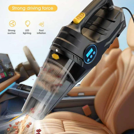Portable 2-in-1 Car Tyre Inflator & Vacuum Cleaner – 12V Wired Air Compressor with 150PSI Pressure Car vacuum