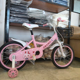 Kids' Pink Bicycle | With Training Wheels and Rear Seat