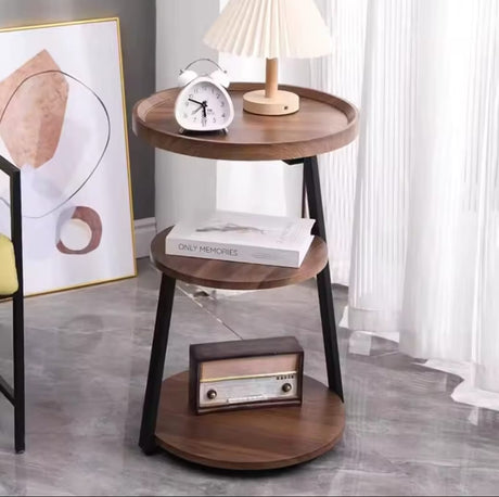 3 Tier Wooden Side Table Multipurpose Shelf Display Stand