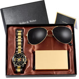 Men Gold Minimalist Luxury Gift Set Quartz Watch Edition Gift box