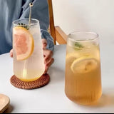 Ribbed Glass Juice & Water Tumblers – 6pcs Set (500ml)- Furaha Finds Kenya