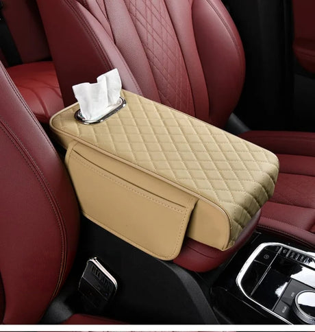 2 in 1 Car Armrest with Tissue Storage – Universal Multifunctional Booster Pad
