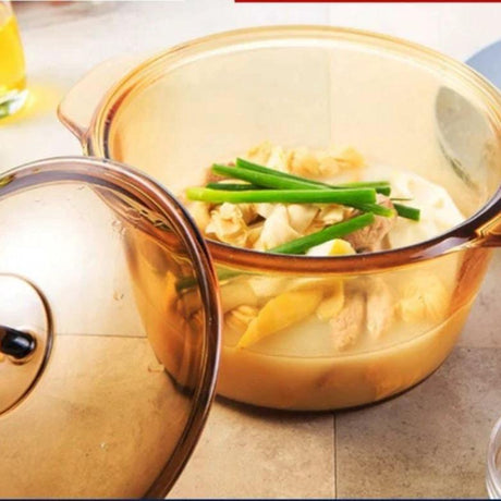 Borosilicate Glass Serving Pot with Gold Finish 2.5L Kitchen appliances