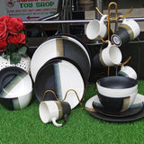 24pcs Complete Dinner Set with Plates, Bowls and Mugs Dinner set Dinnerware Sets