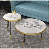 Twin Nesting Tables Modern Grey & White Design Stylish & Space Saving.