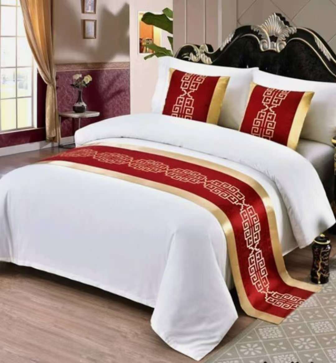 1pc Bedrunner with 2 Matching Pillowcases – Elegant Bedroom Decor Set