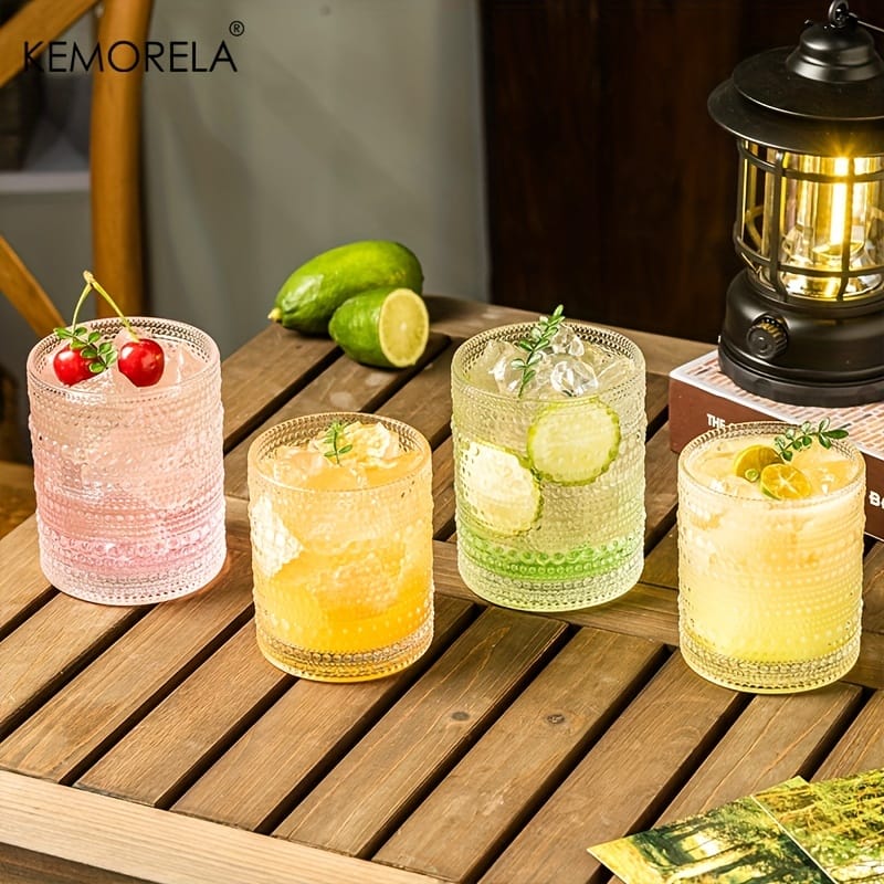 6 Piece Embossed Water/Juice Glass Set- Furaha Finds Kenya