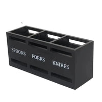 Wooden Cutlery Holder with 3 Compartments – Space-Saving Design Kitchen Utensil Holders