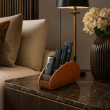 PU Leather Remote Control Holder Five Compartments Office Home & Garden Household Storage Caddies