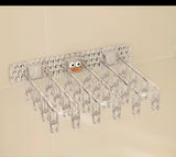 24 Clip Multifunction Wall Folding Cloth Hanger – Windproof Drying Rack for Socks & Baby Clothes