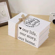 Faux Books Decor Set For Living Rooms Stacked Wooden Accent Home & Garden Decorative Plaques
