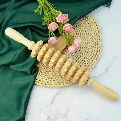 Wood Therapy Massage Roller Stick – Beech Wood Scraping & Gua Sha Tool Massage Rollers