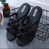 Women's Braided Strap Indoor Outdoor Slides Sandals Sandals